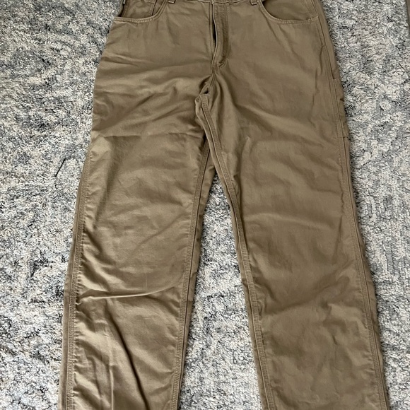 Mens Carhartt Khaki Flame Resistant Work Pants - Picture 2 of 4